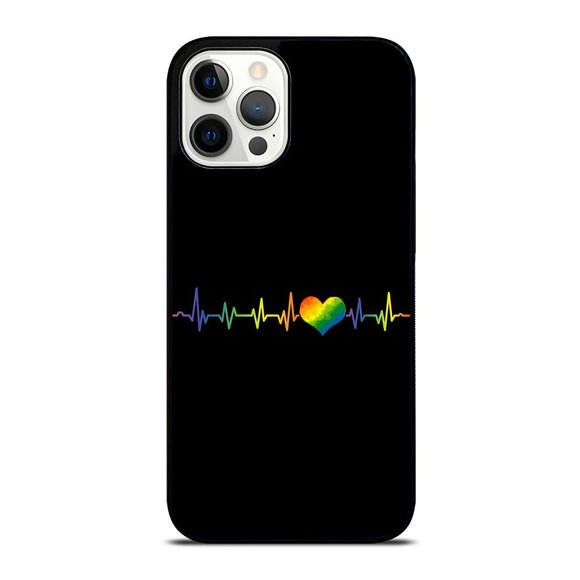 Gay Heartbeat Pride Flag Gift And Queer LGBTQ Rainbow Gift iPhone Case - Picture 1 of 1